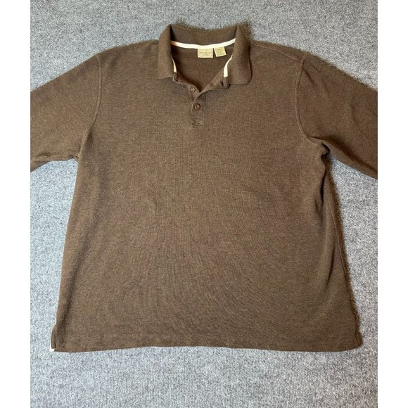 L.L. Bean Sweater Mens XL Brown Long Sleeve‎ Knit Pullover 100% Cotton Casual - Picture 1 of 6
